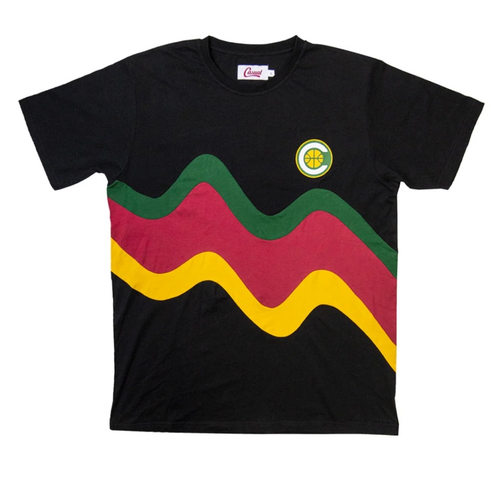 (NEW) Casual Industries | Skateboarding “Wave” T-Shirt Black XL